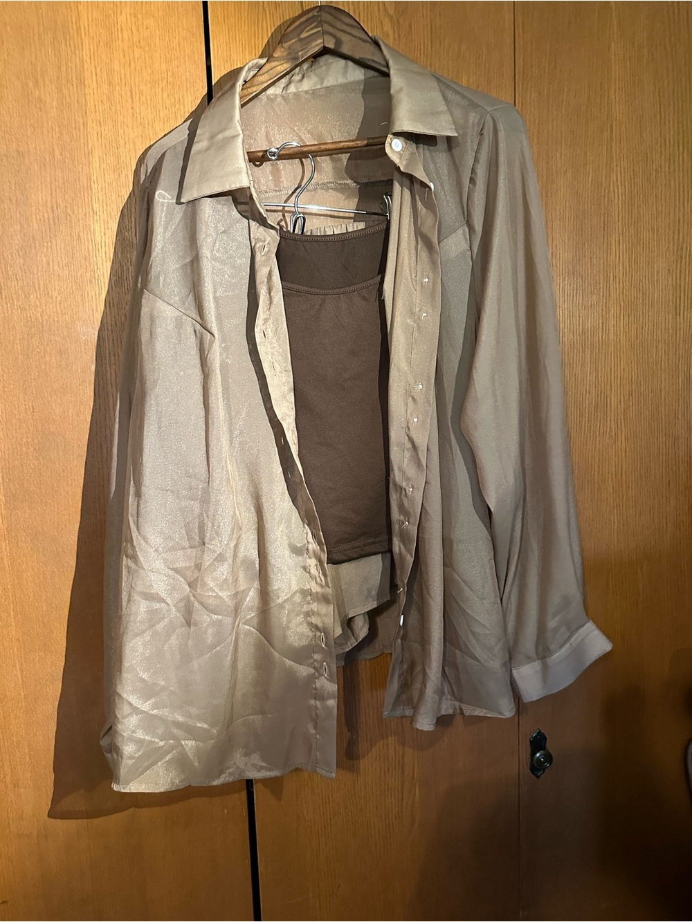 Lightweight Sheer Men's Shirt Jacket - Tan